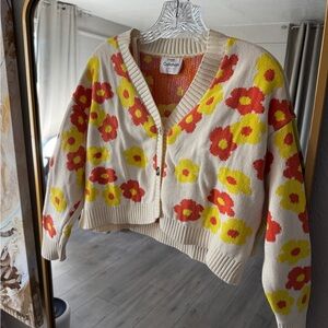 Callahan Women's Floral Cardigan Sweater Set - Cream, Red, Yellow
